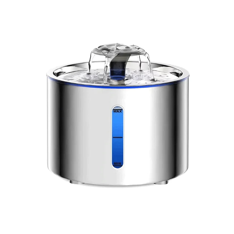💧 2.5L Stainless Steel Automatic Cat Water Fountain – LED Light & Auto Power-Off