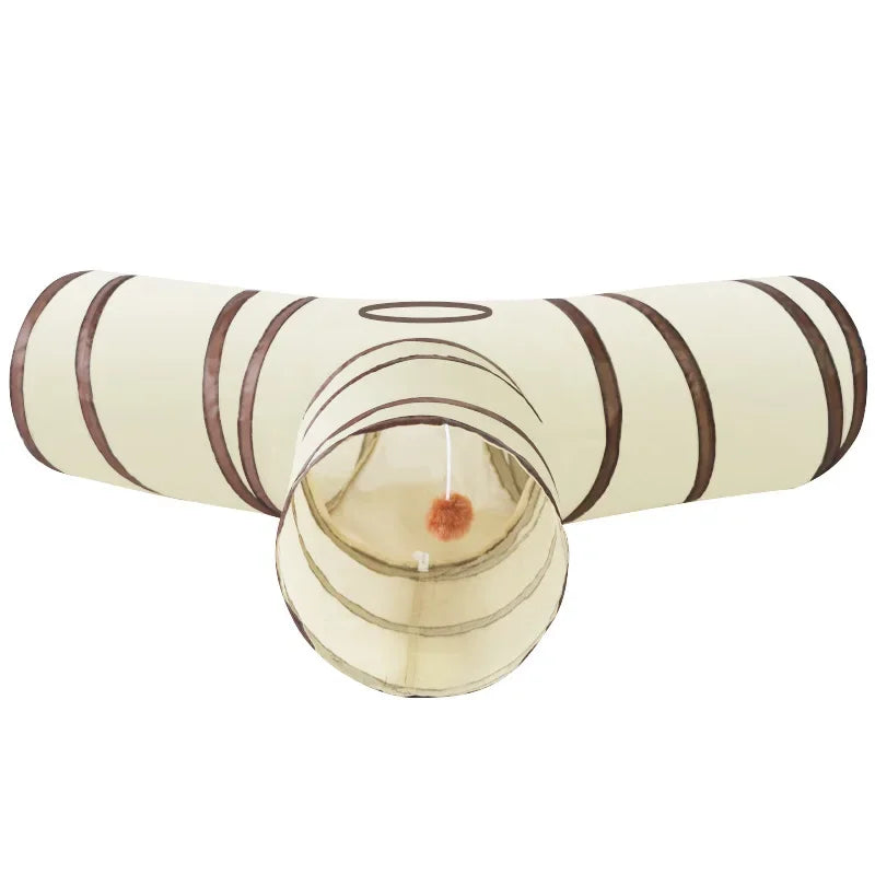 Foldable Cat Play Tunnel – Long T/Y Shape Interactive Indoor Toy