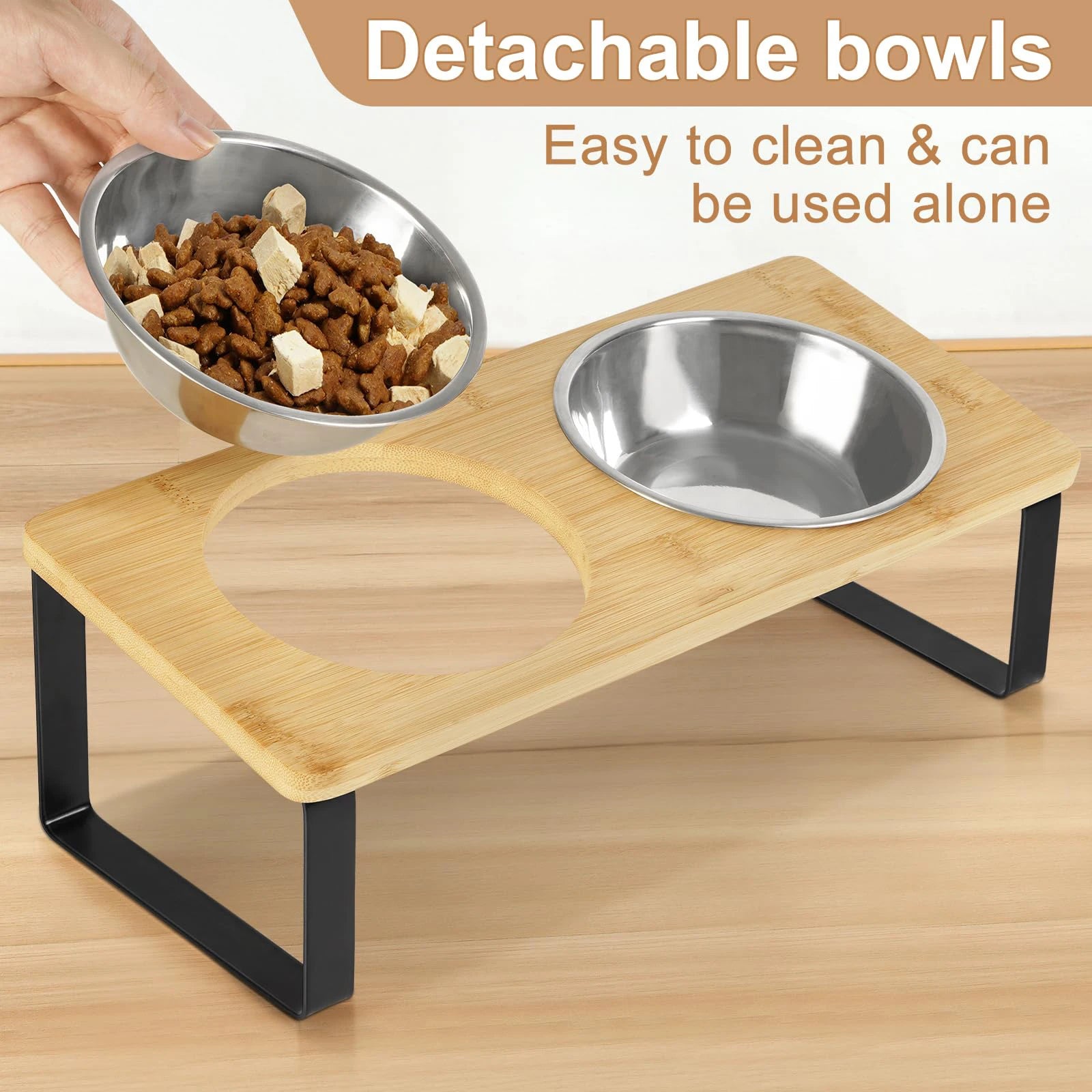 Double Bowl Feeder with Raised Stand – Comfortable & Healthy Eating for Cats