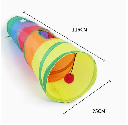 Foldable Cat Play Tunnel – Long T/Y Shape Interactive Indoor Toy