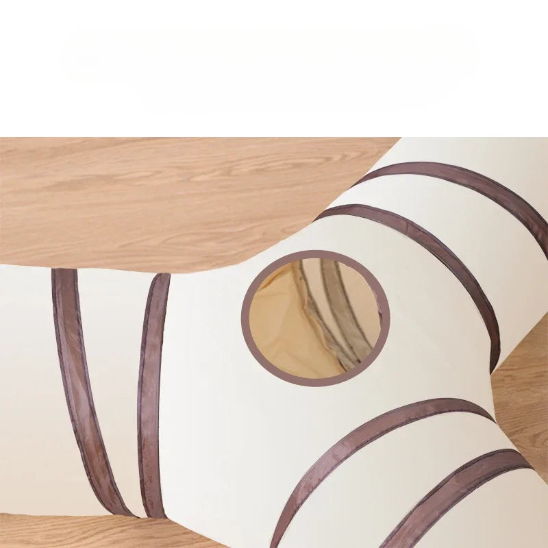 Foldable Cat Play Tunnel – Long T/Y Shape Interactive Indoor Toy