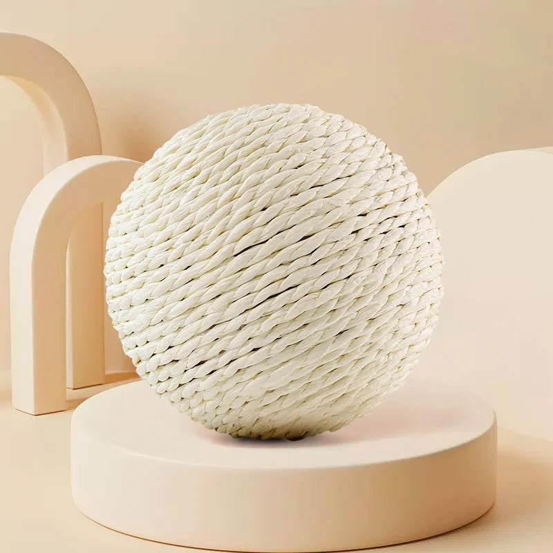 Interactive Sisal Cat Scratching Ball Toy – Teething & Teeth Cleaning with Sound