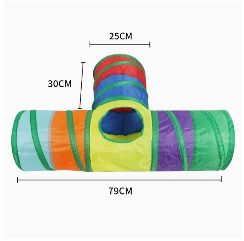 Foldable Cat Play Tunnel – Long T/Y Shape Interactive Indoor Toy
